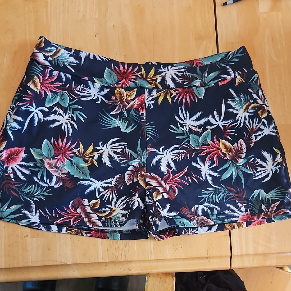 Say What? Navy Tropical Floral Shorts